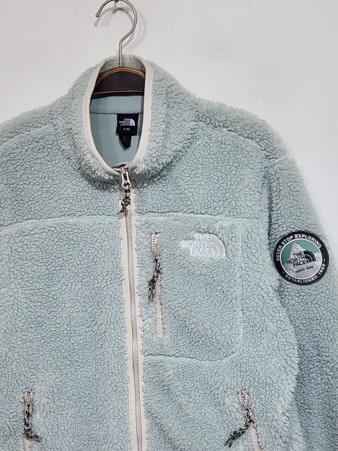 (M) 노스페이스 플리스 점퍼 옥색 뽀글이 후리스 자켓 아웃도어  상품이미지2