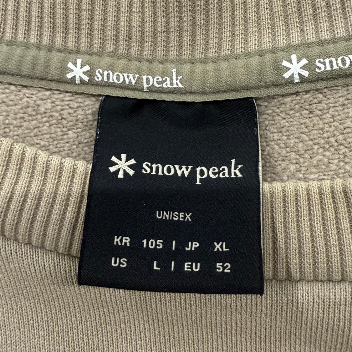 [정품/105] 스노우피크 베이지색 맨투맨 티셔츠 b14 상품이미지4