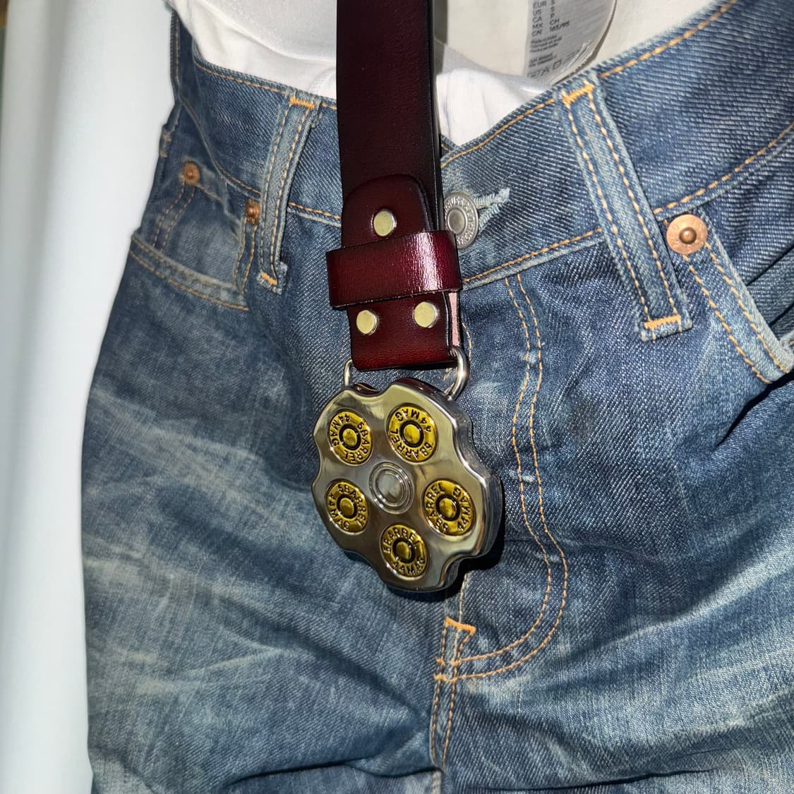 44 magnum cow leather belt brown/black 상품이미지3