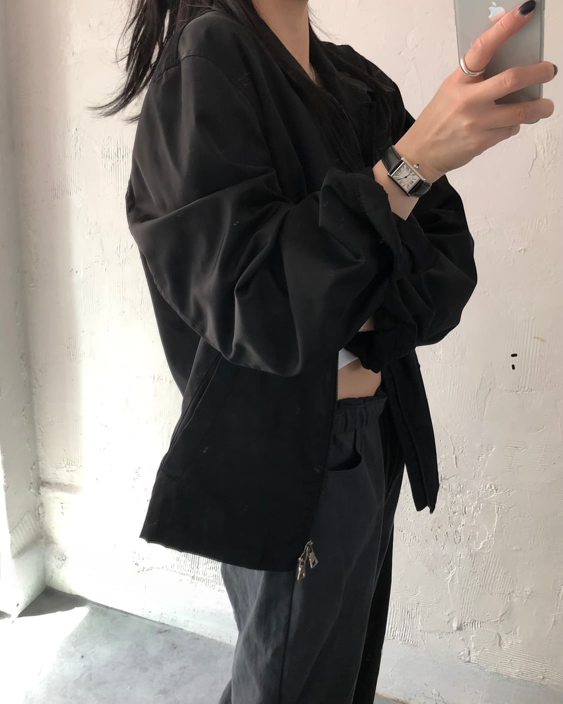 Prada 프라다 블랙 나일론 블루종 자켓 상품이미지3