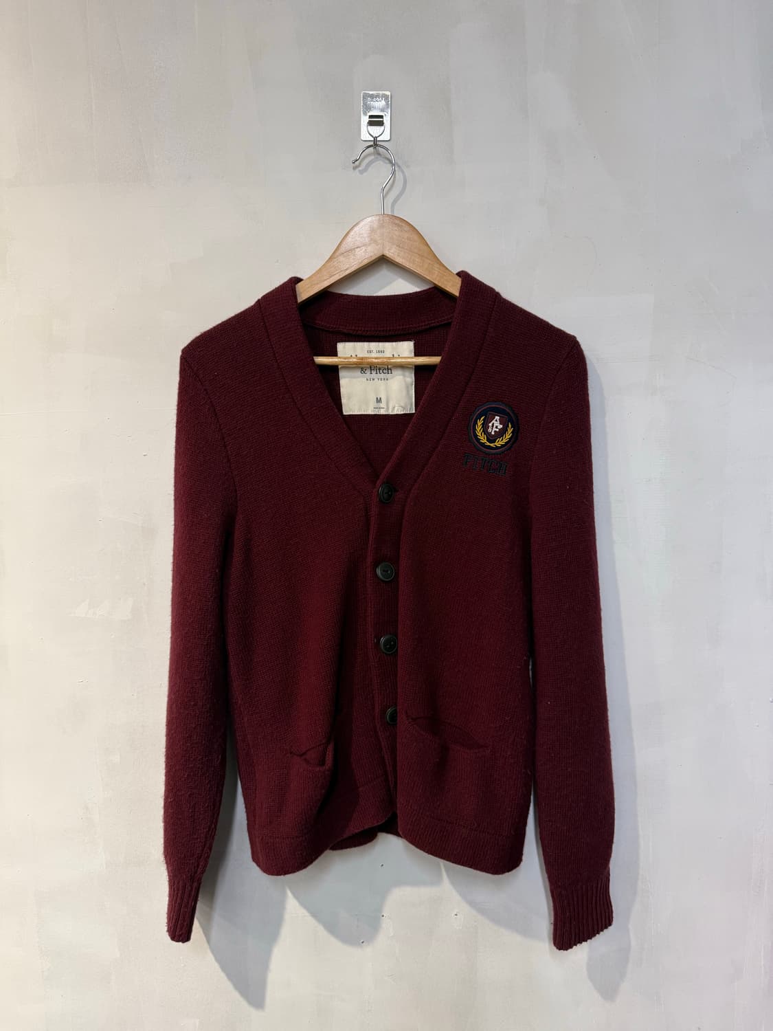 아베크롬비 버건디 가디건 상품이미지1