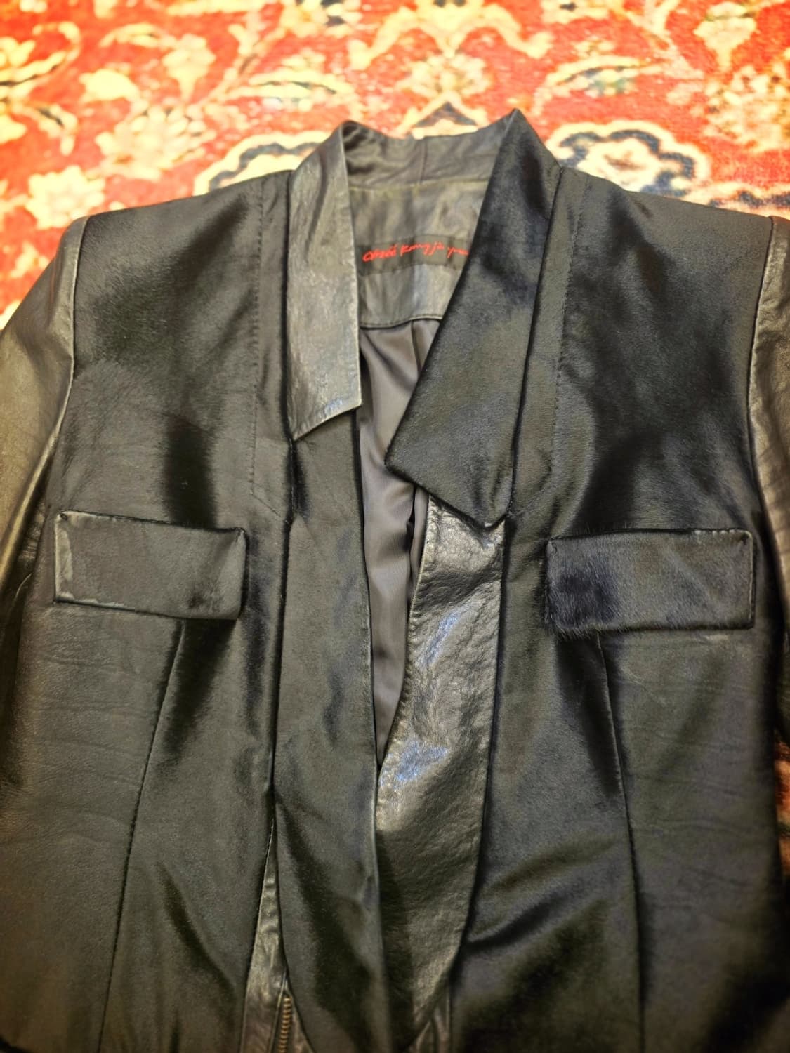 오브제(Obzee)강진영송치 배색 양가죽 자켓 상품이미지2