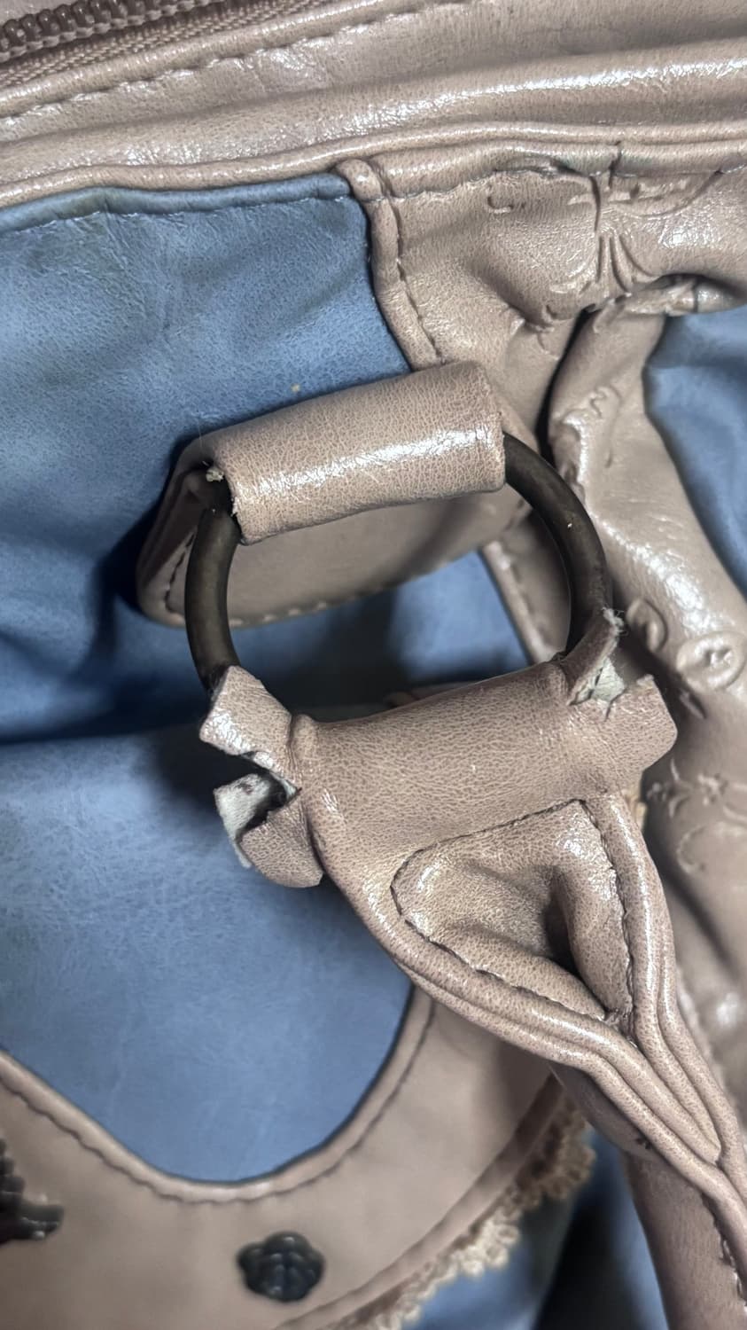 엑시즈팜 오네갸루 애쉬 블루 금장 중세 숄더 토트백 히메갸루 상품이미지5