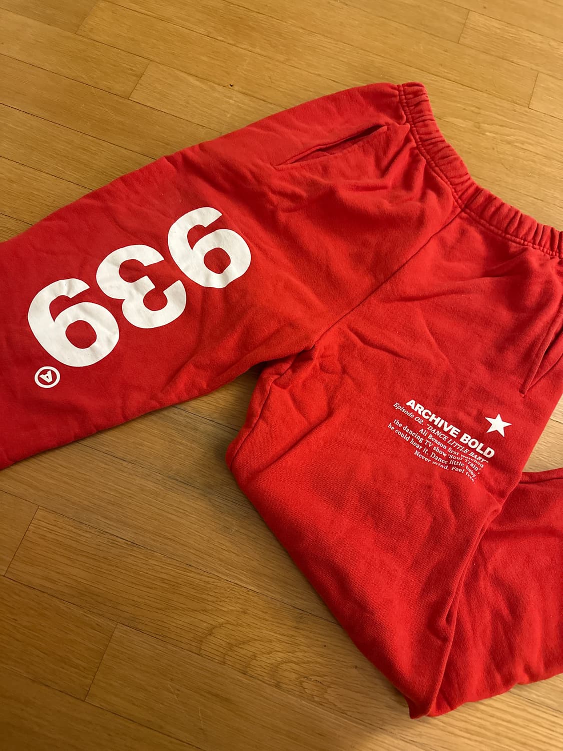 아카이브볼드 939 레드 트레이닝 팬츠 M 상품이미지2