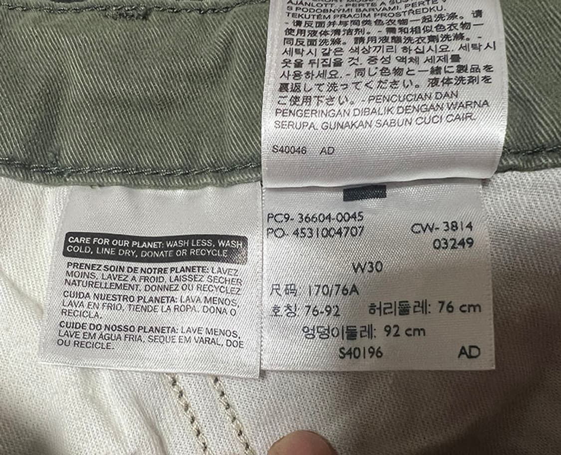 리바이스 빈티지 밀리터리 워싱 카고 남자 하프팬츠 올리브 M 30 상품이미지5