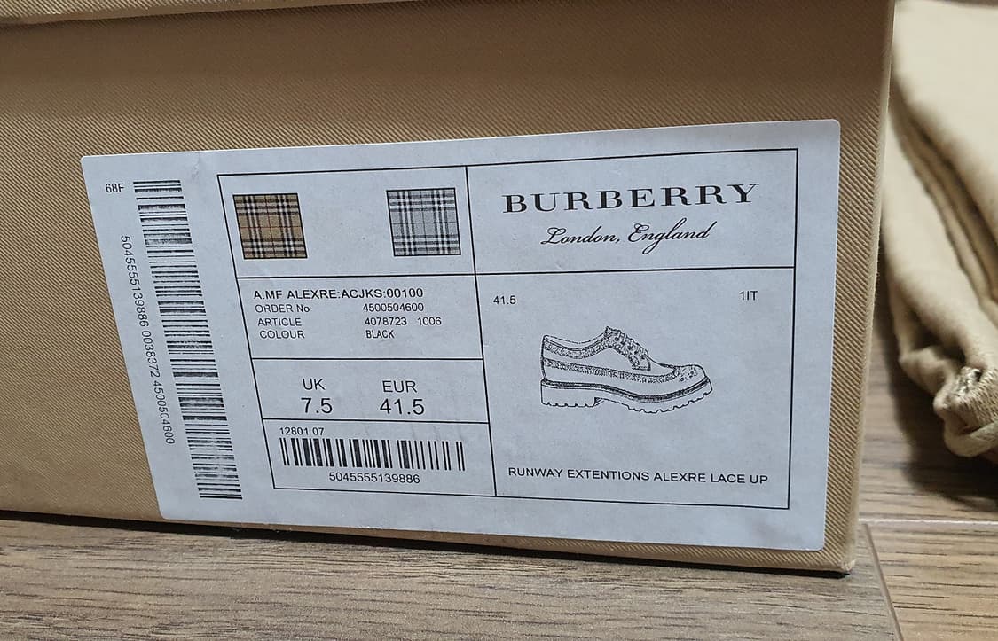버버리 윙팁 더비 슈즈 41.5 상품이미지9