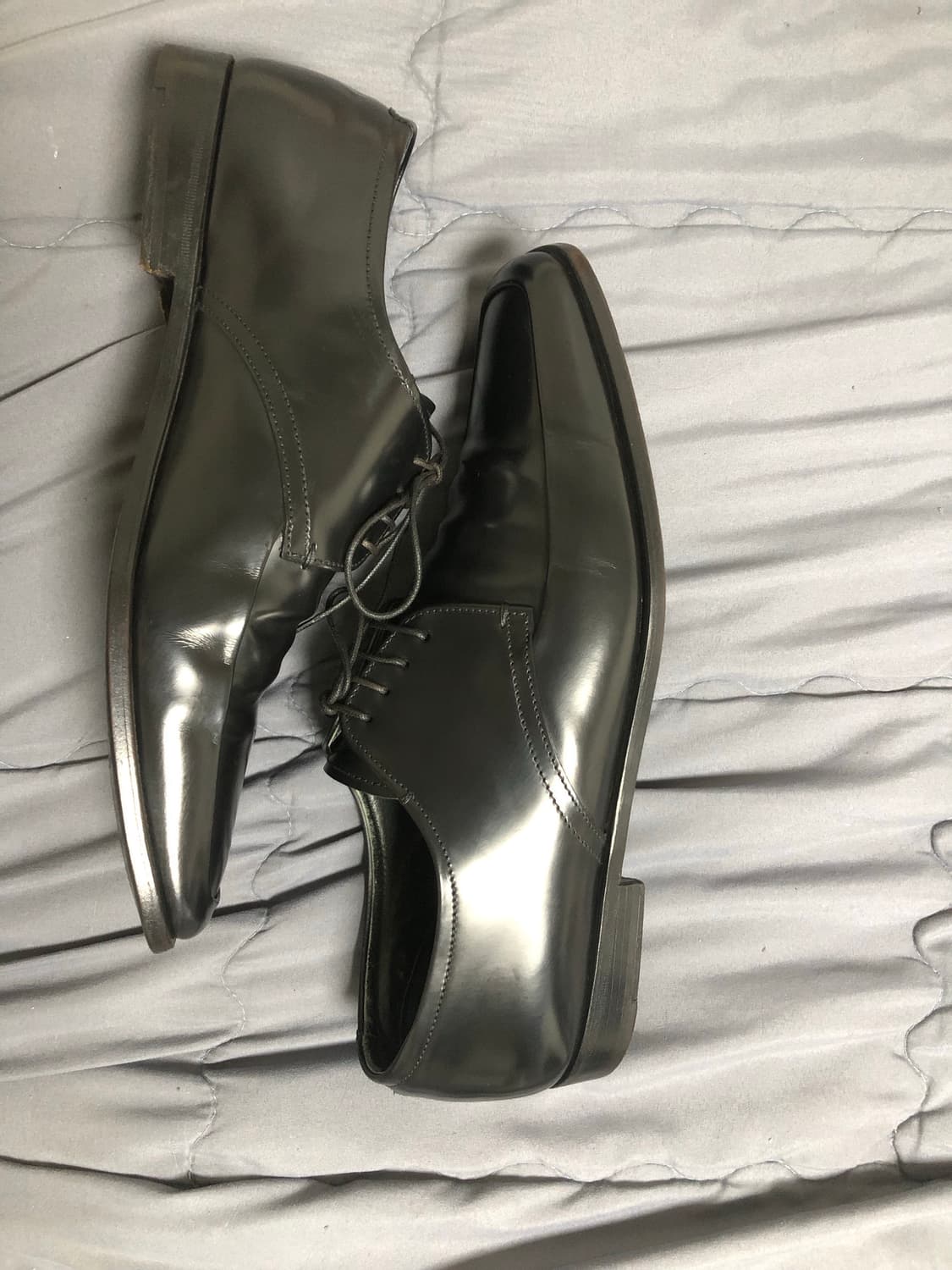 빈티지 프라다 브러쉬드 플랫 스퀘어토 더비슈즈 8.5 상품이미지8