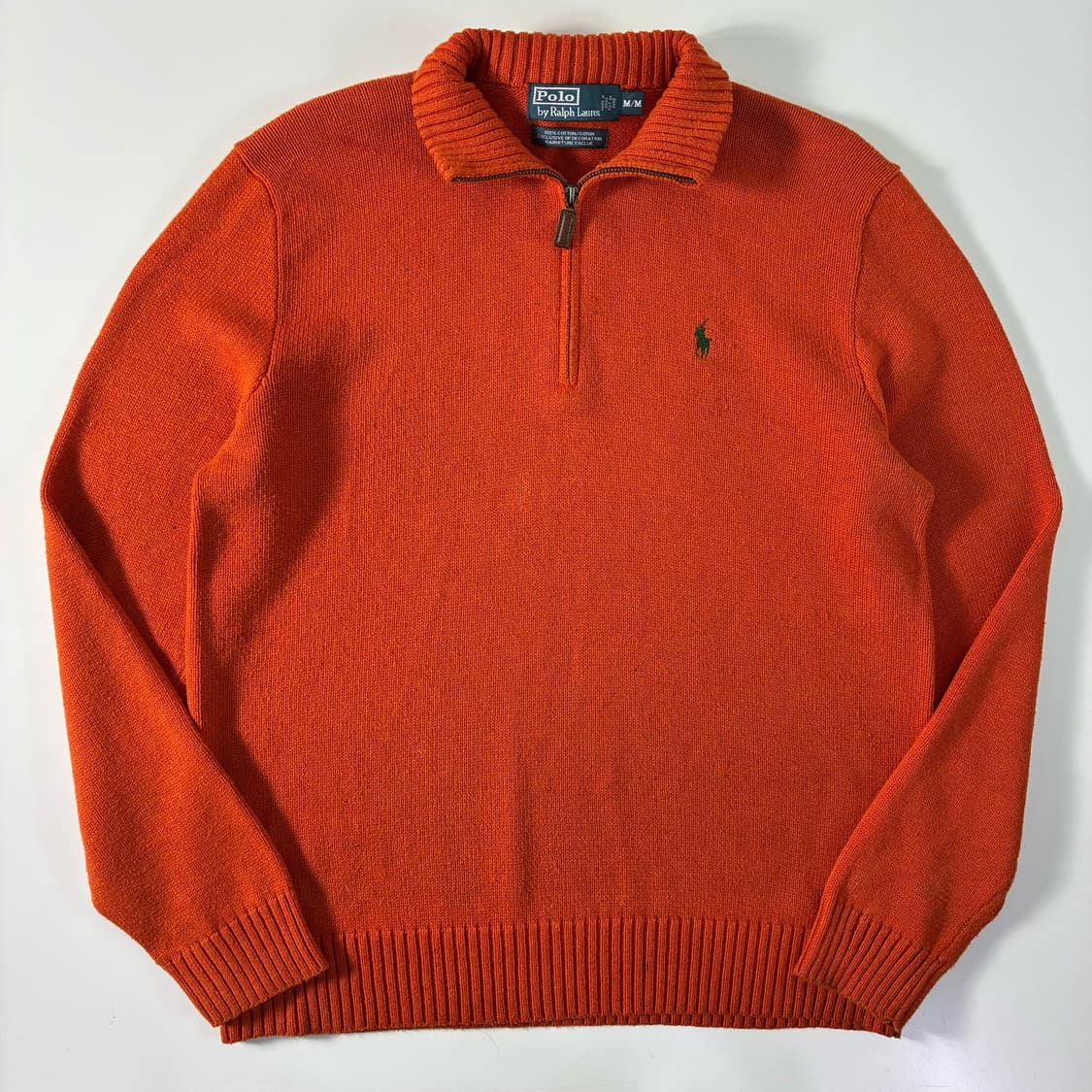 Polo  폴로 랄프로렌 자수 코튼 오렌지 반집업 니트 상품이미지1