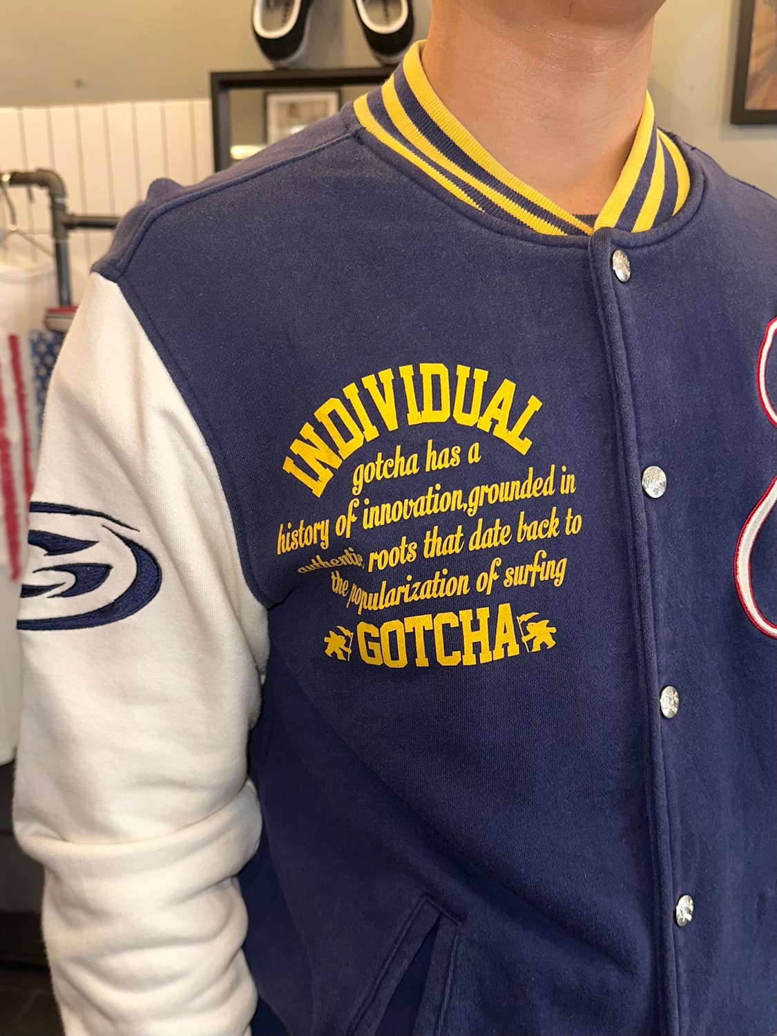Gotcha letters logo cotton varsity JK 상품이미지6