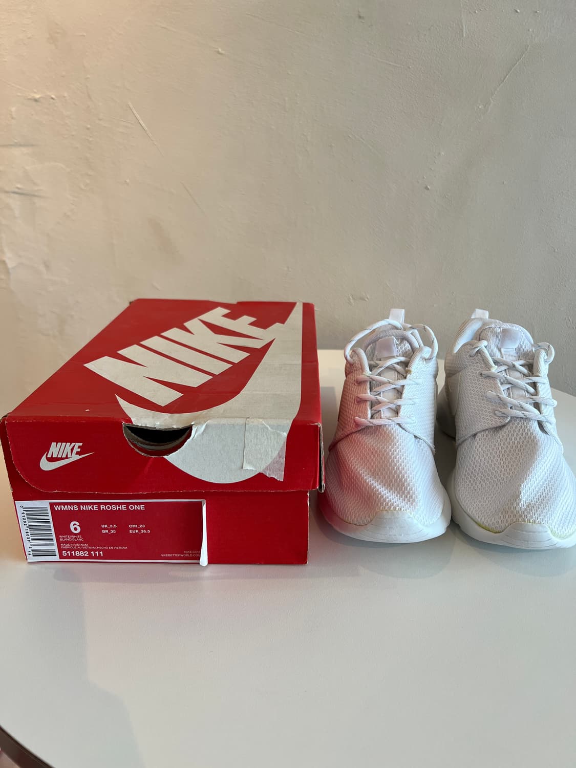 [US6/230] 우먼스 나이키 로쉬 원 '트리플 화이트' (511882 상품이미지7