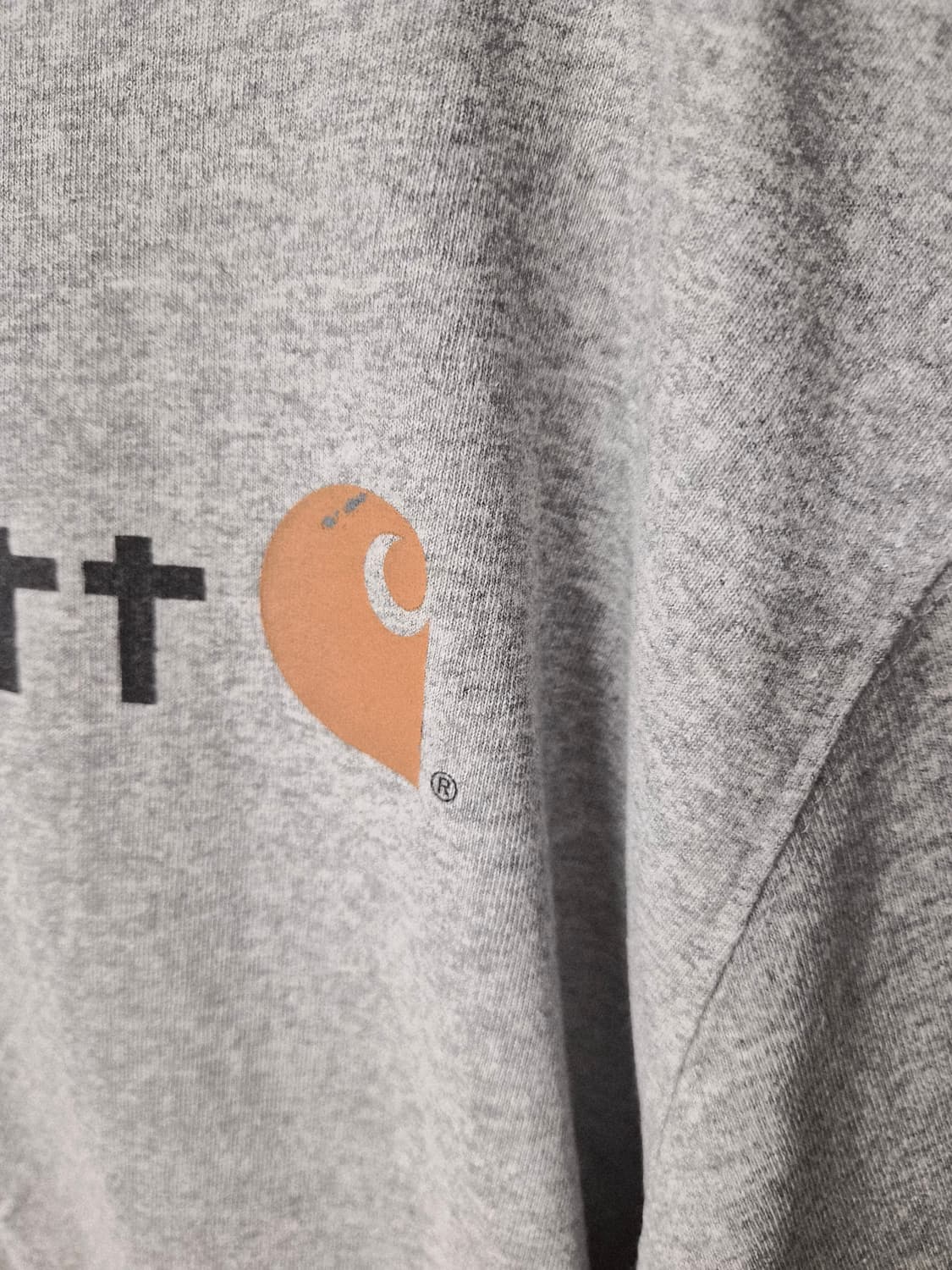 XL] 칼하트(Carhartt) 로고 반팔 티셔츠 (그레이/릴렉스핏) 상품이미지4