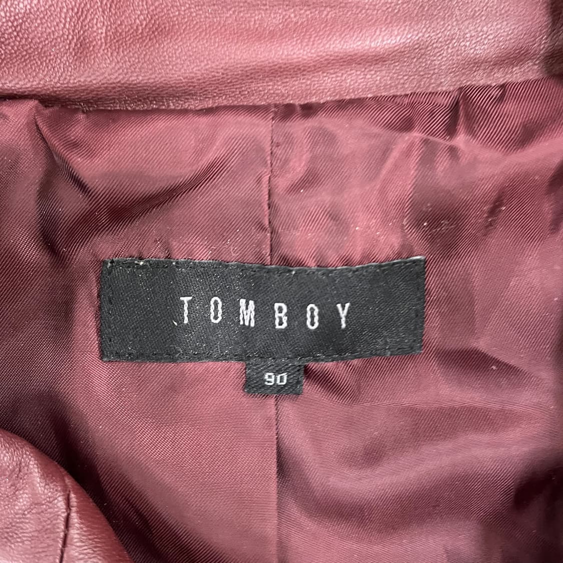 90 톰보이 여성 버건디 양가죽 자켓 0122M1 상품이미지2