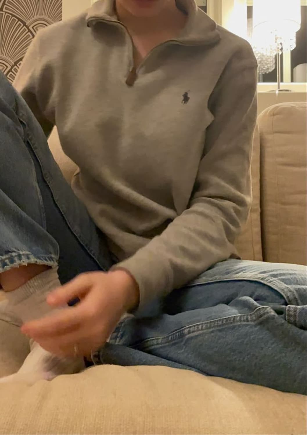 폴로랄프로렌-클래식 에스터이트 리브 쿼터 지퍼 풀오버 스웨터 다크 그레이 상품이미지8