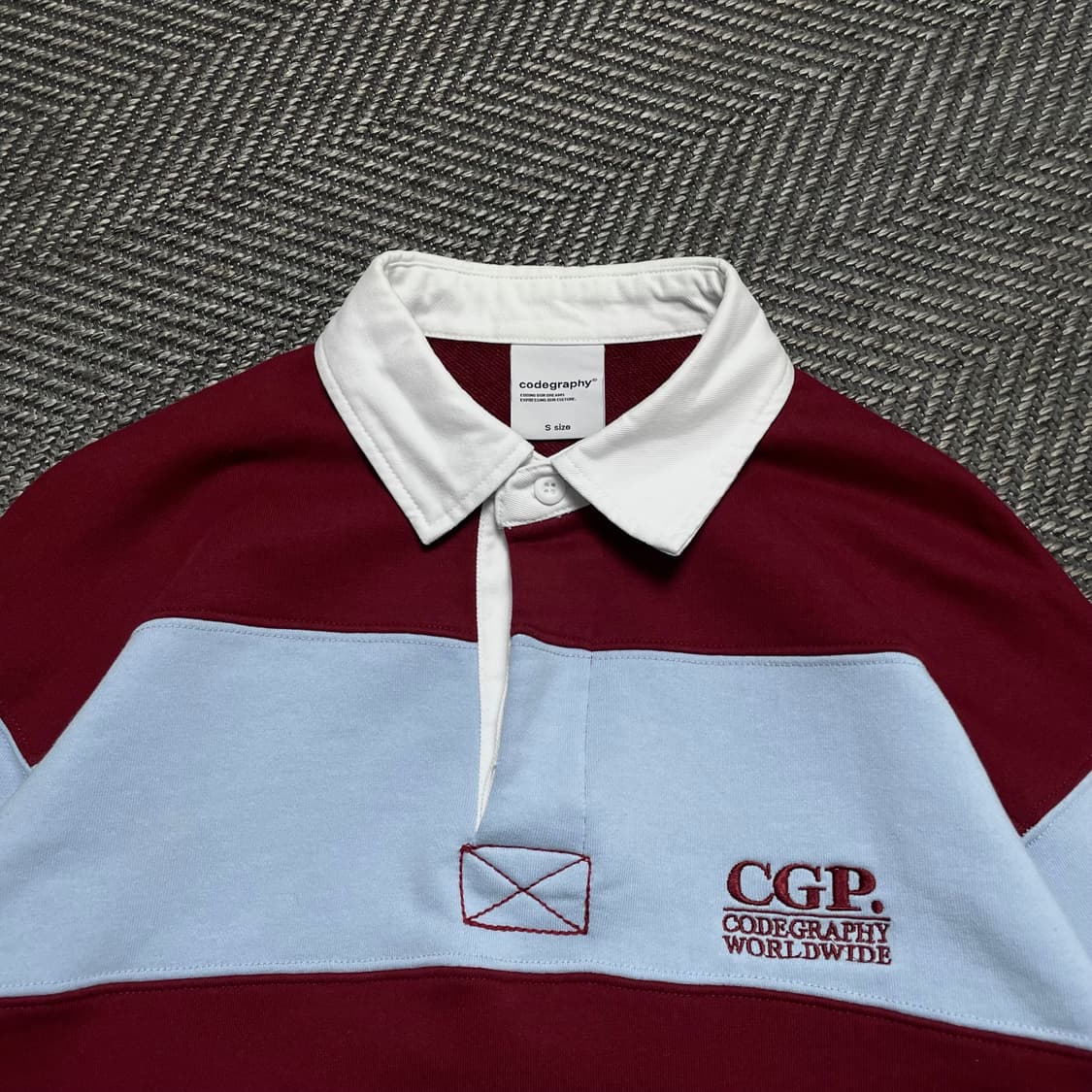 코드그라피 스몰로고 스트라이프 럭비 긴팔 티셔츠y 5282 상품이미지6