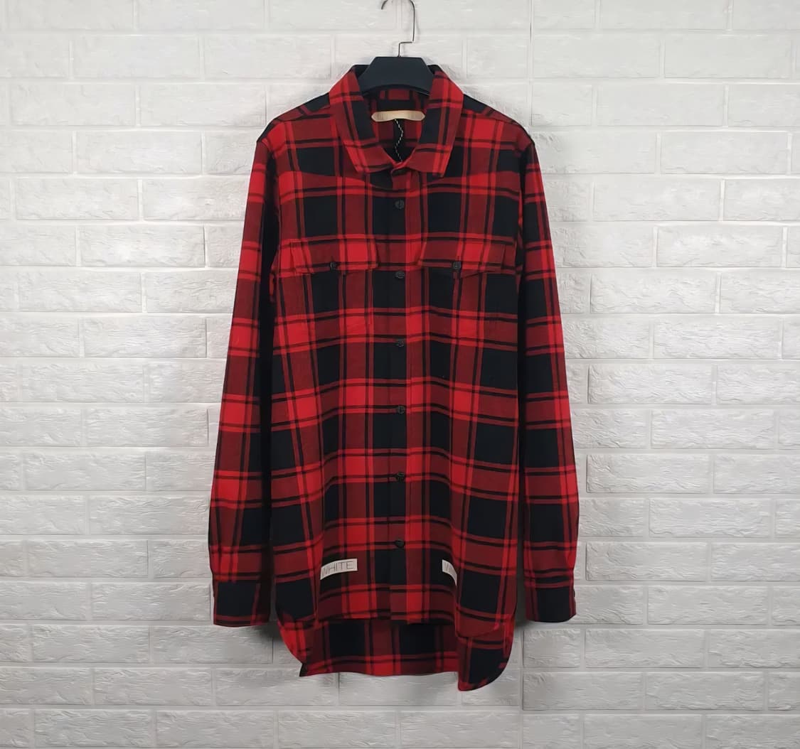 [100]오프화이트 13브러쉬 플란넬 체크 셔츠 상품이미지3