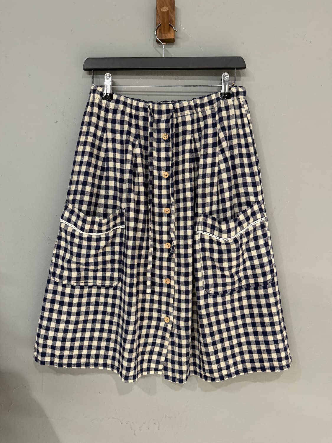 pocket point button-up check skirt 상품이미지6