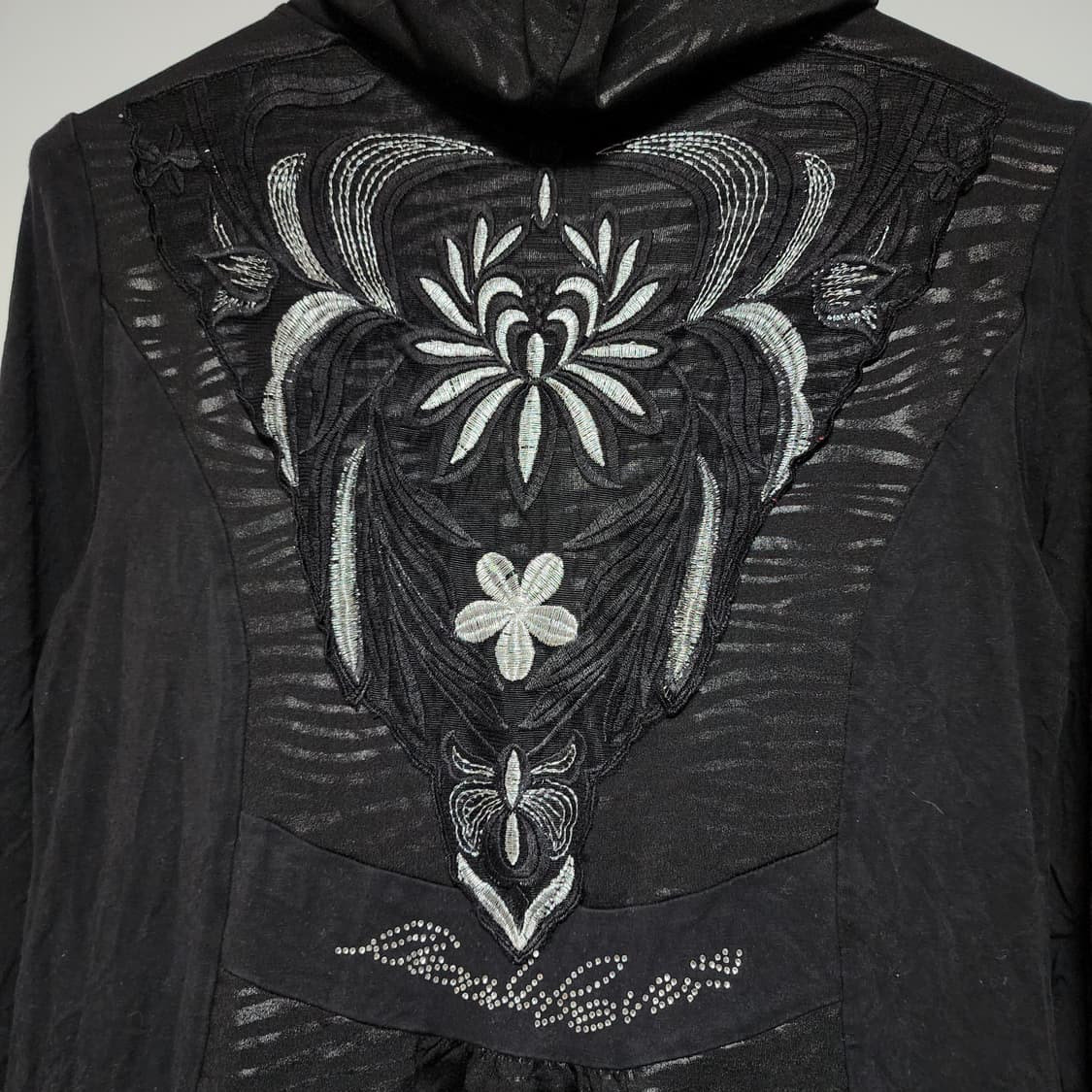 Y2k 고딕펑크 지뢰계 다크웨어 롱 후드 슬리브 상품이미지8