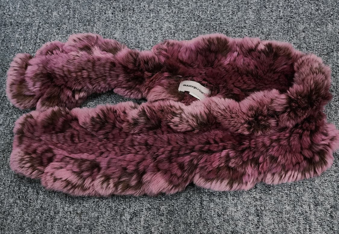 파코라반 빈티지 로즈 렉스 토끼털 퍼 머플러 목도리 상품이미지3