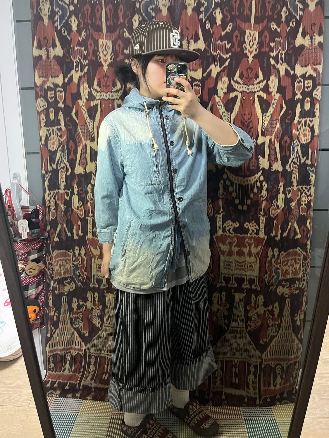 Native lounge 연청 워싱 후드 셔츠 상품이미지1