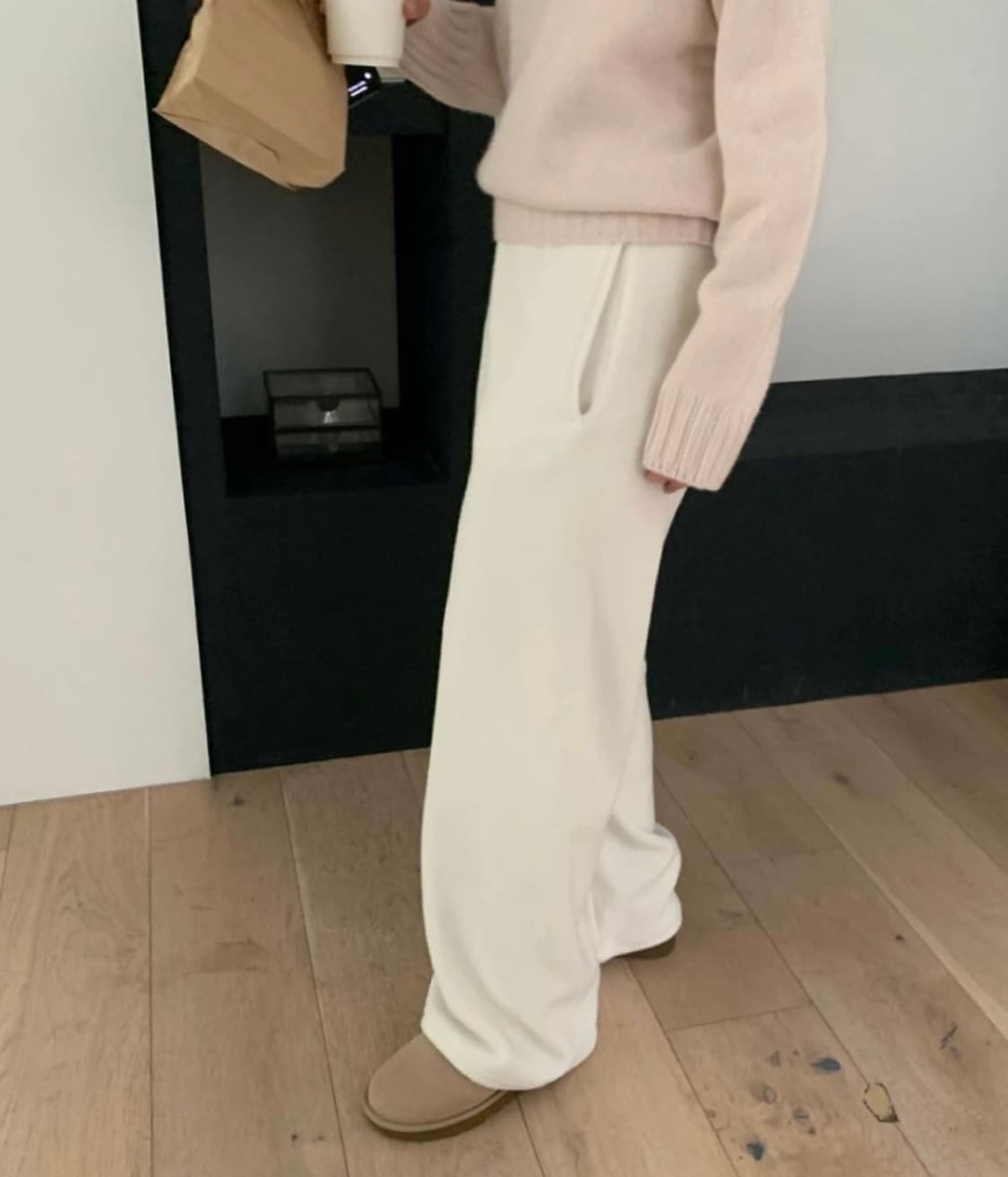 플라넬fllanel 플리스팬츠 아이보리 새상품 상품이미지7