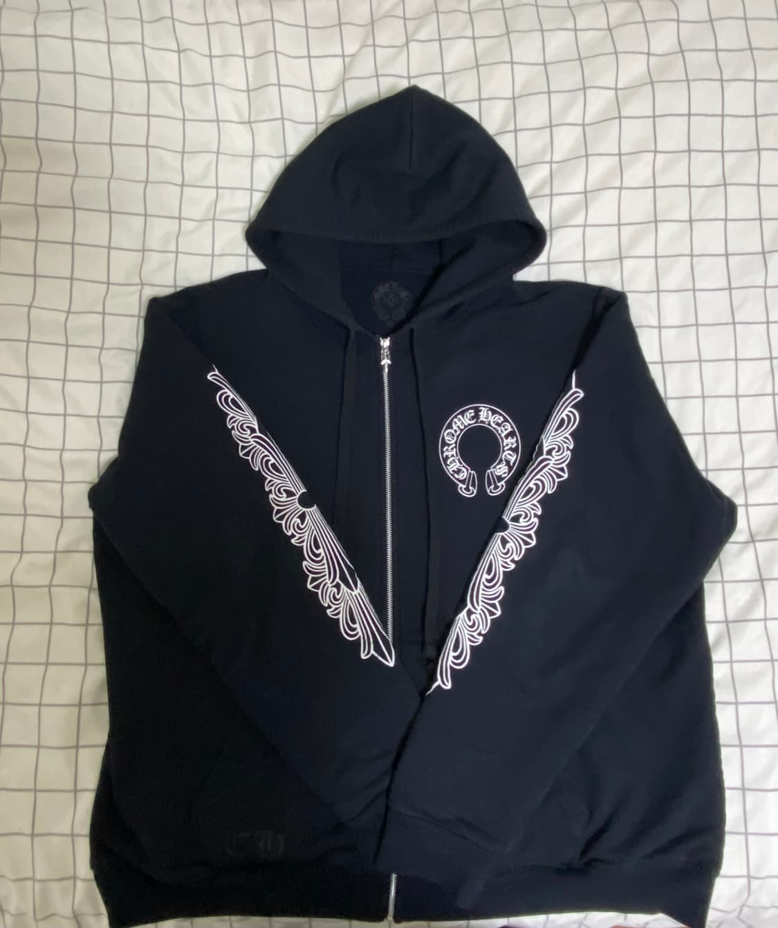 크롬하츠 홀스슈 플로랄 헤비웨이트 후드집업 사이즈 XL 상품이미지1