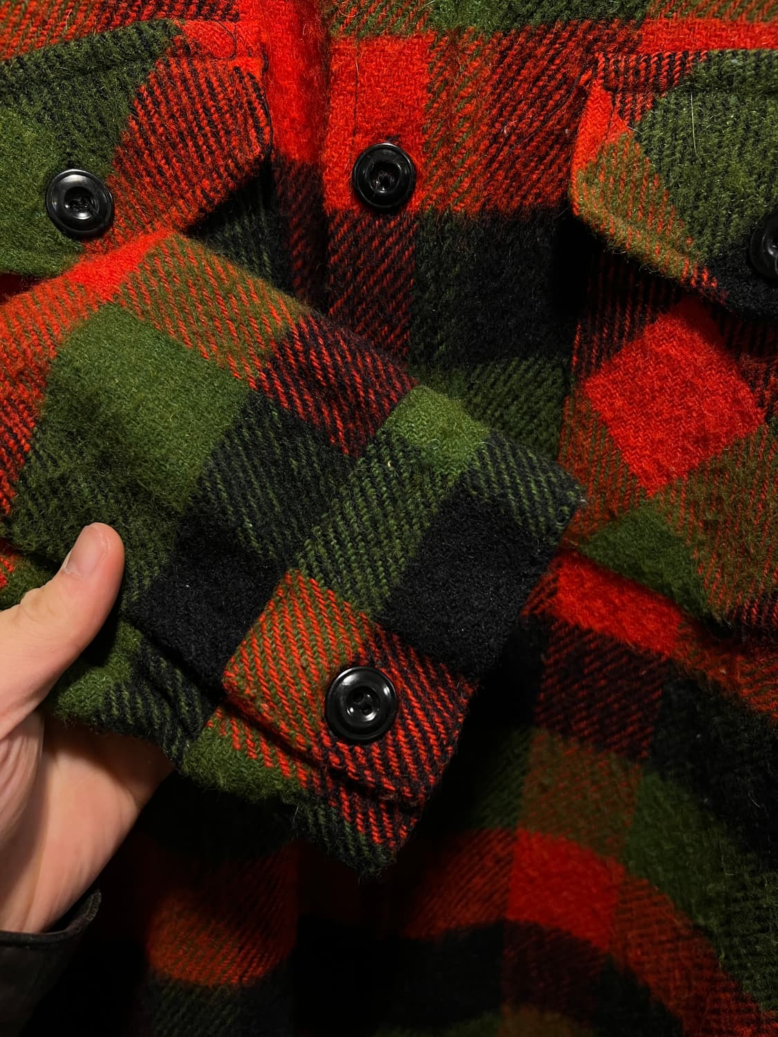 [L]80's USA 빈티지 레드 버팔로체크 울 셔츠 상품이미지4