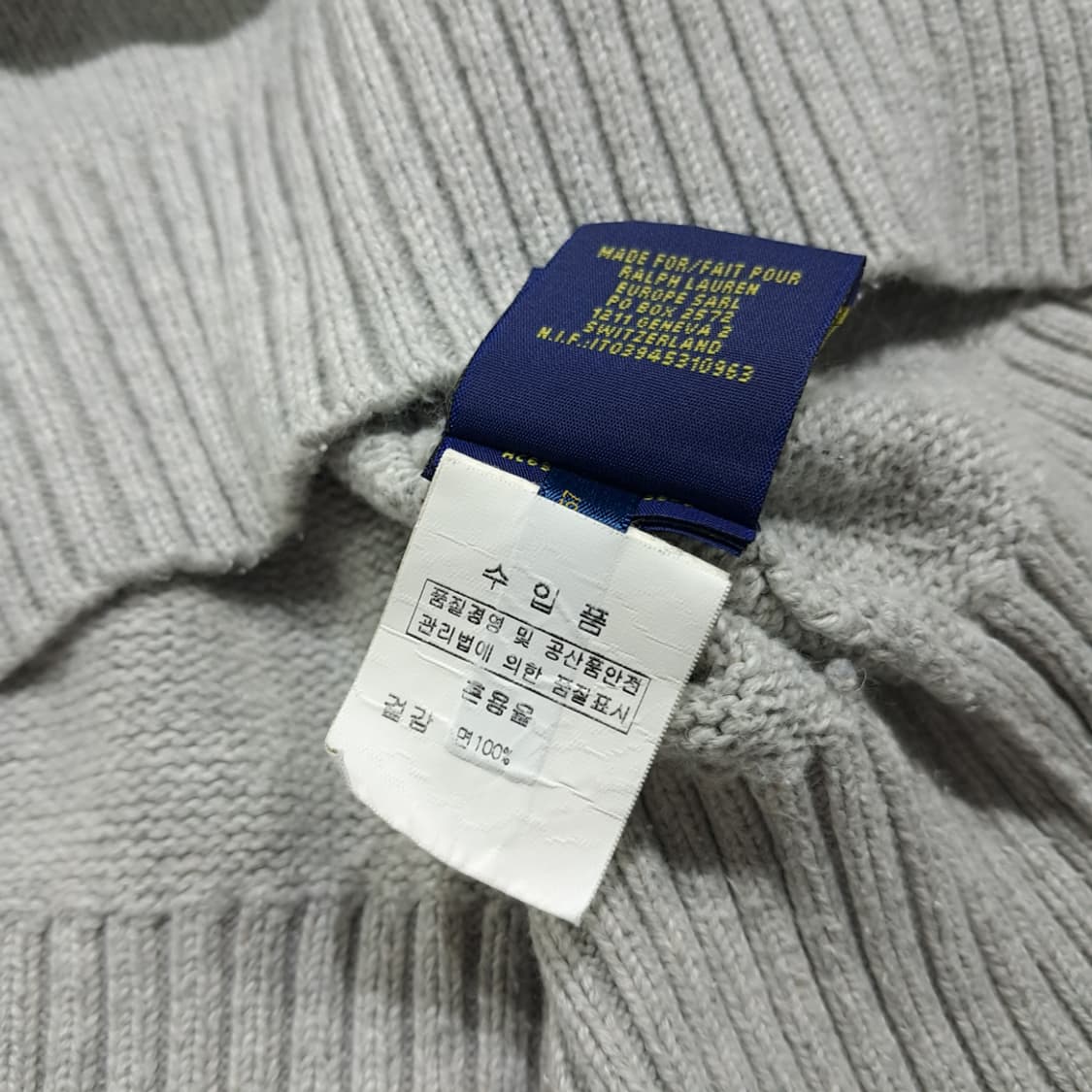CK004 L 폴로 00s 크루넥 라이트그레이 니트 스웨터 상품이미지6