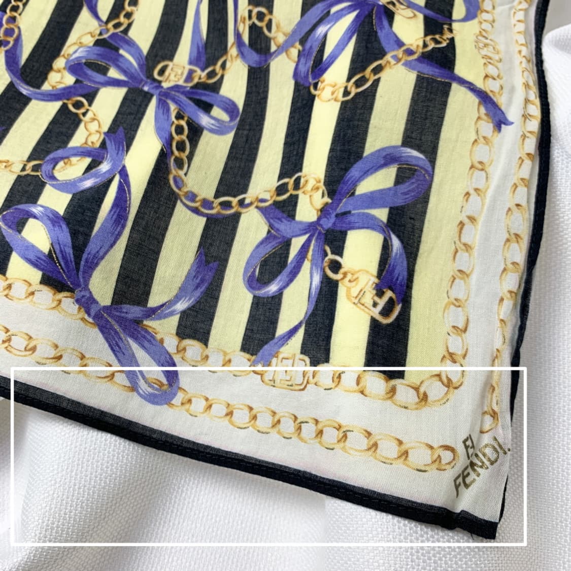 [정품] Fendi 펜디 체인패턴 빈티지 쁘띠스카프 손수건 상품이미지2