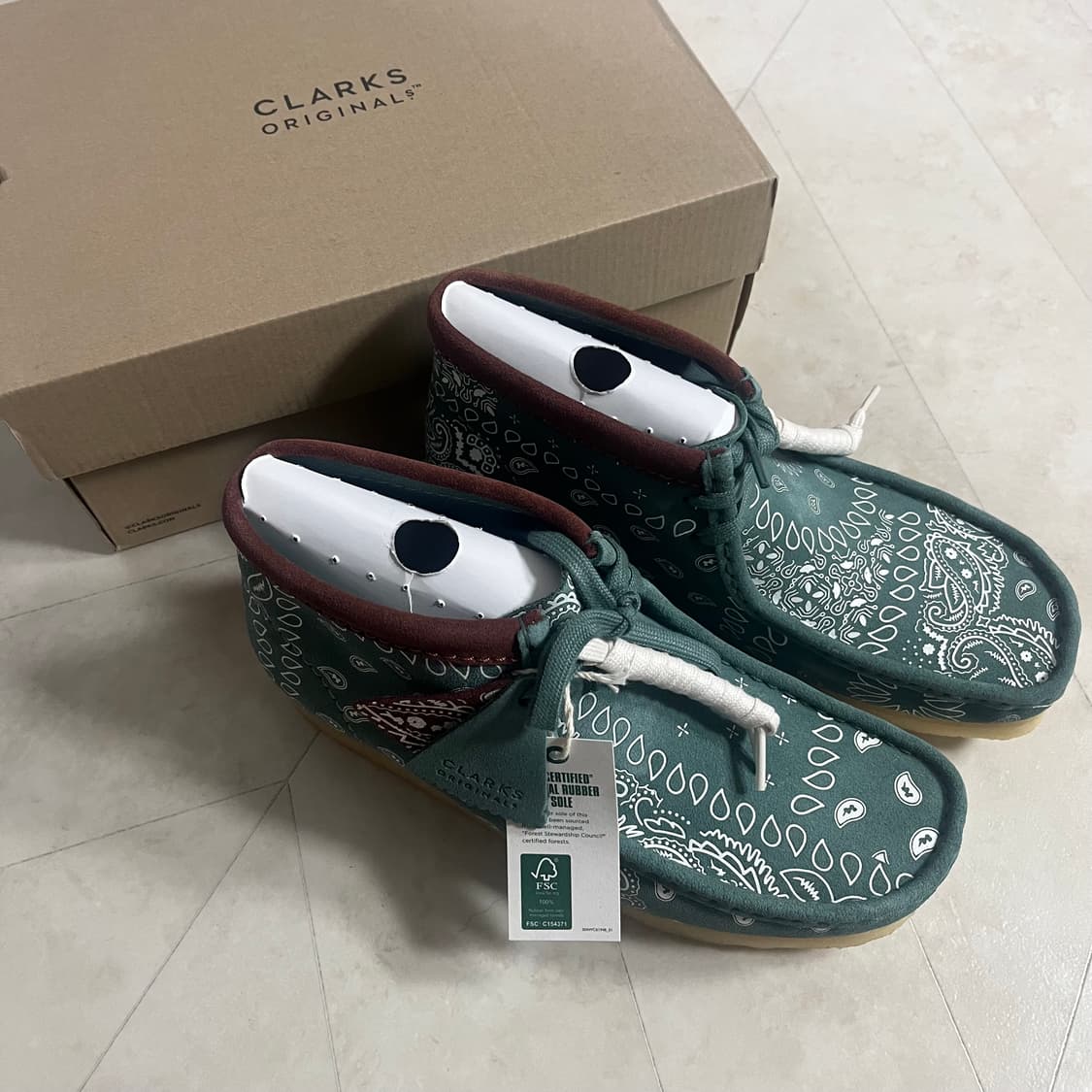 [새상품]클락스 왈라비 부츠 그린 페이즐리 265 270 280 285 상품이미지3