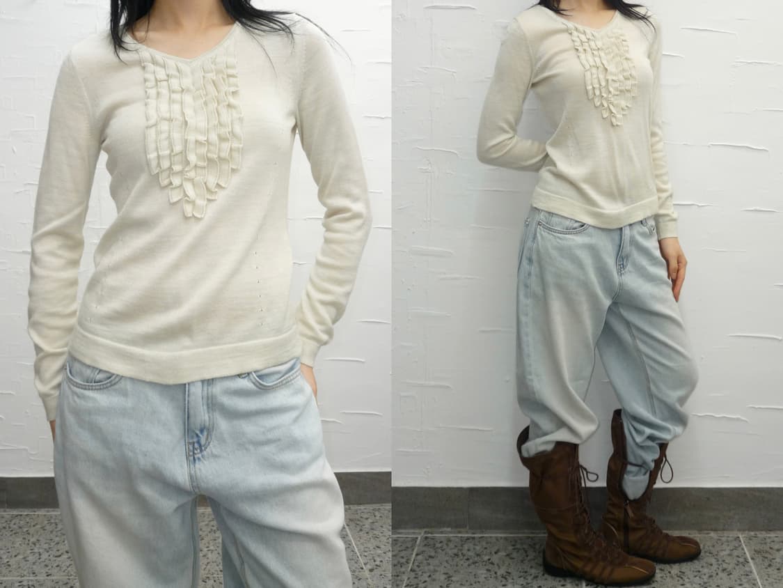 ivory ruffle knit 상품이미지1