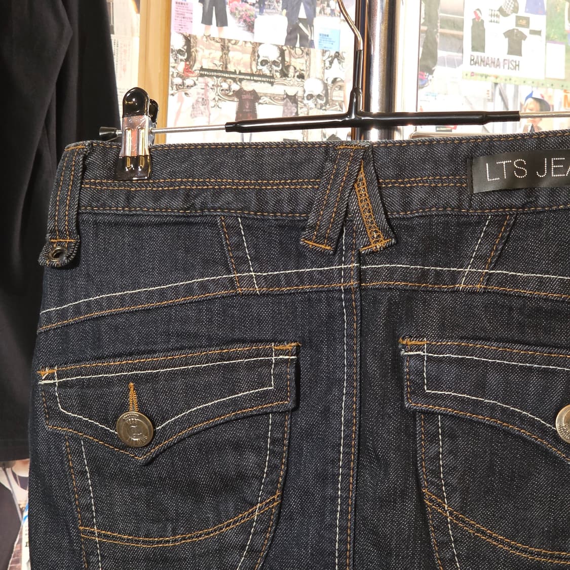 빈티지 백 포켓 생지 데님 미니 스커트 상품이미지2