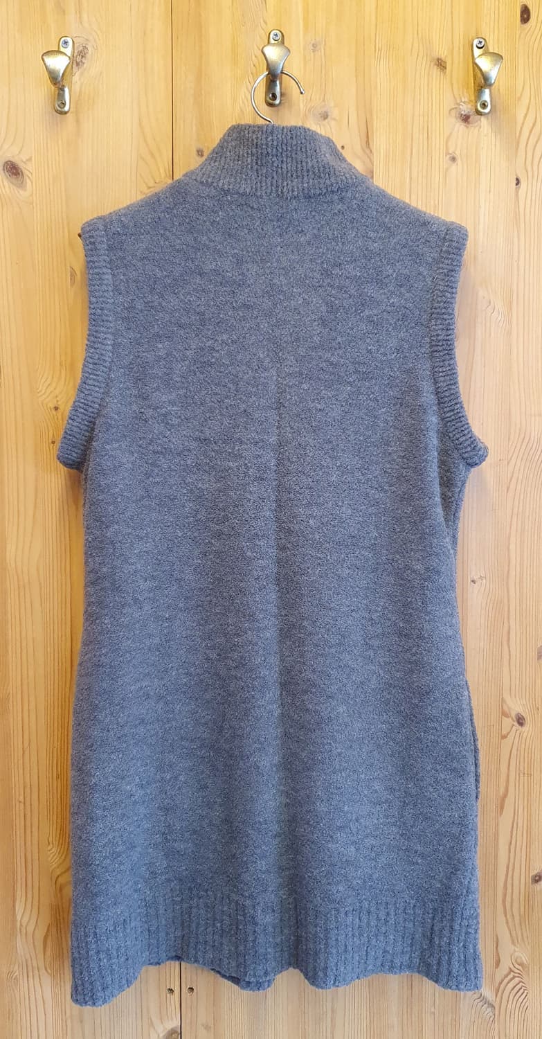 66.블랙&화이트 롱 방풍조끼 상품이미지3