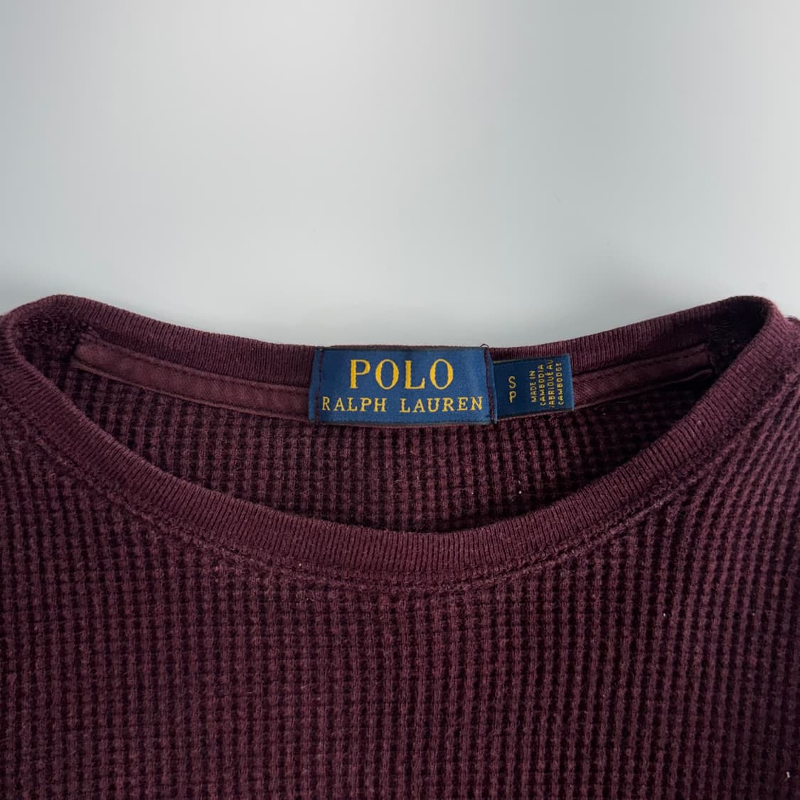 Polo 폴로 네이비 포니 와인 와플 롱슬리브  상품이미지5