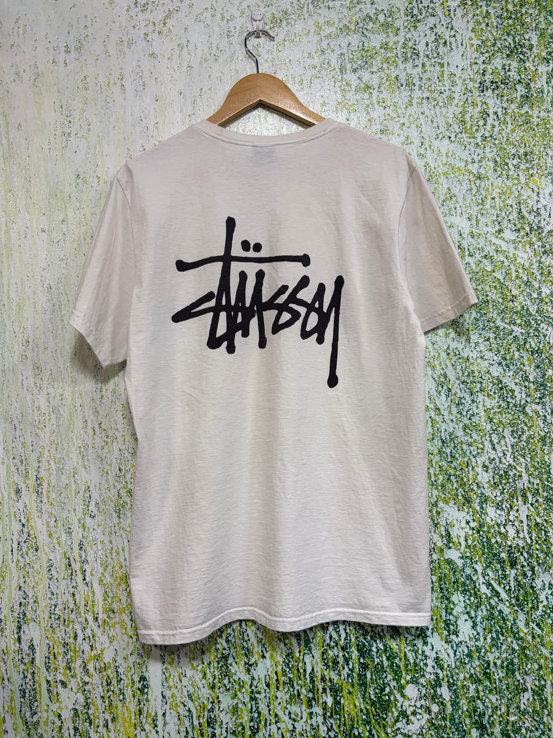 스투시 STUSSY 반팔 티셔츠 화이트 빅로고 반팔티 M 상품이미지8