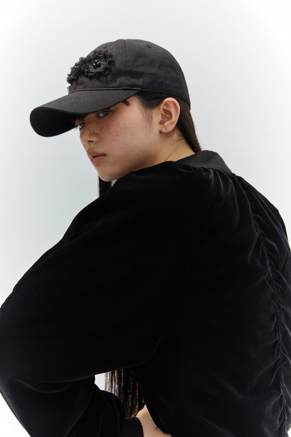 버뮬라/lace flower ball cap(black) 상품이미지2