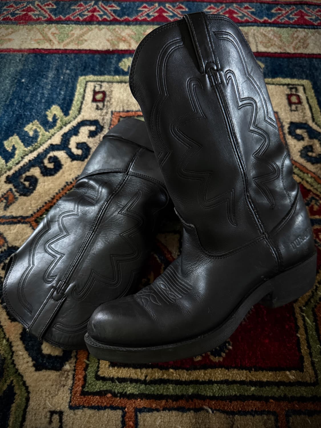 Durango USA Cowboy 블랙 레더 웨스턴 부츠 상품이미지1