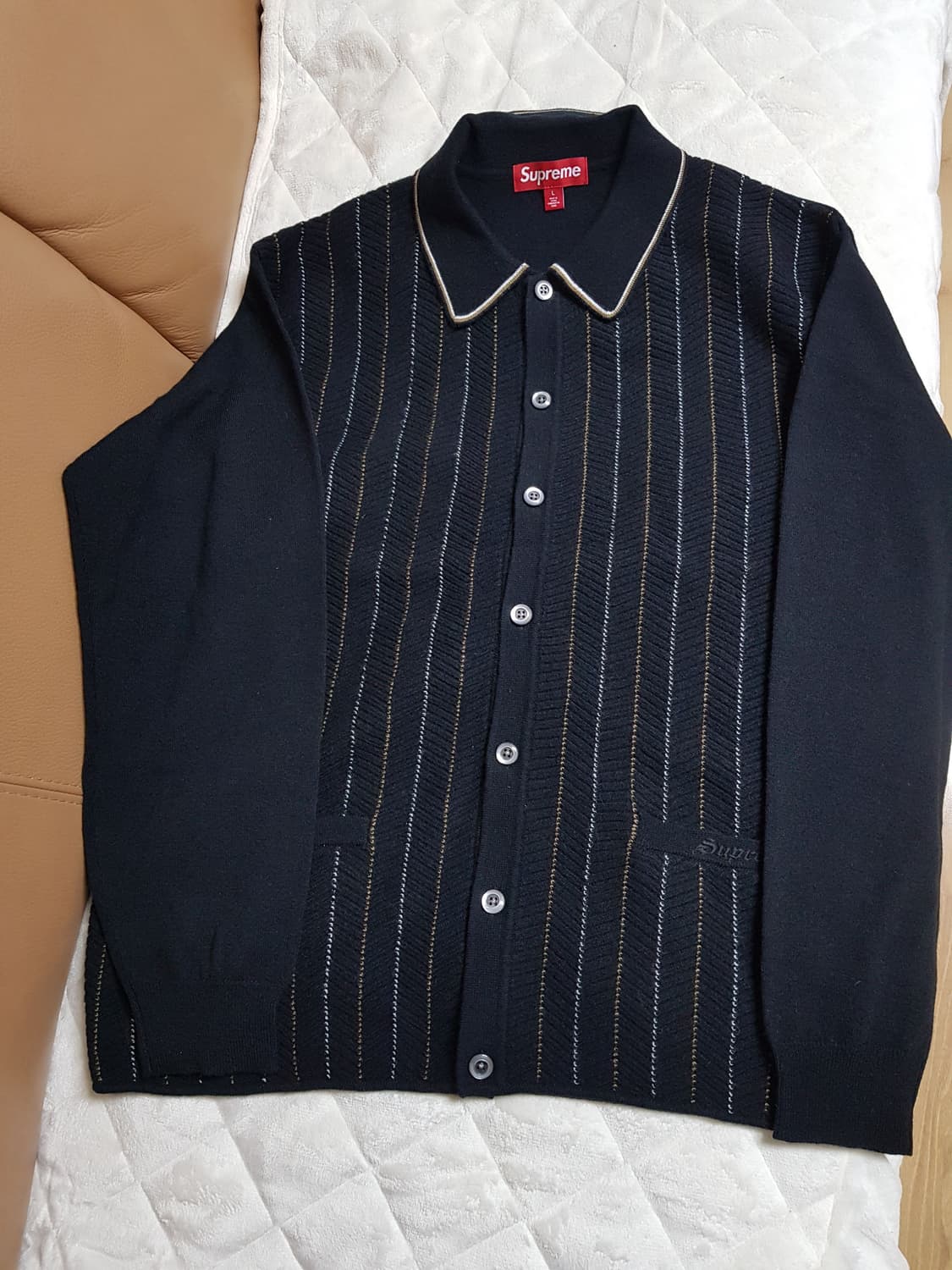 슈프림 헤링본 가디건 블랙 25SS 상품이미지1