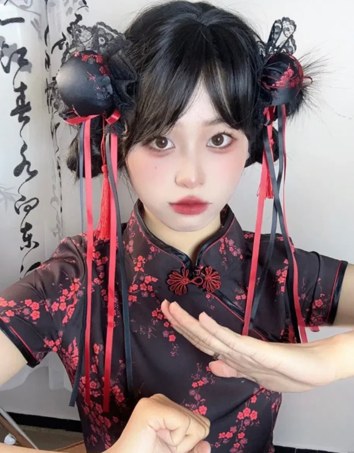 뿌까머리 춘리 양갈래 만두머리 가발 머리핀 상품이미지1