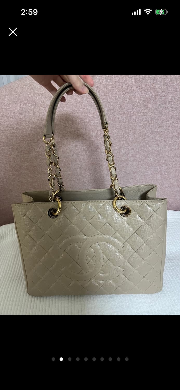 정품 샤넬 캐비어 그랜드샤핑 금장 상품이미지2