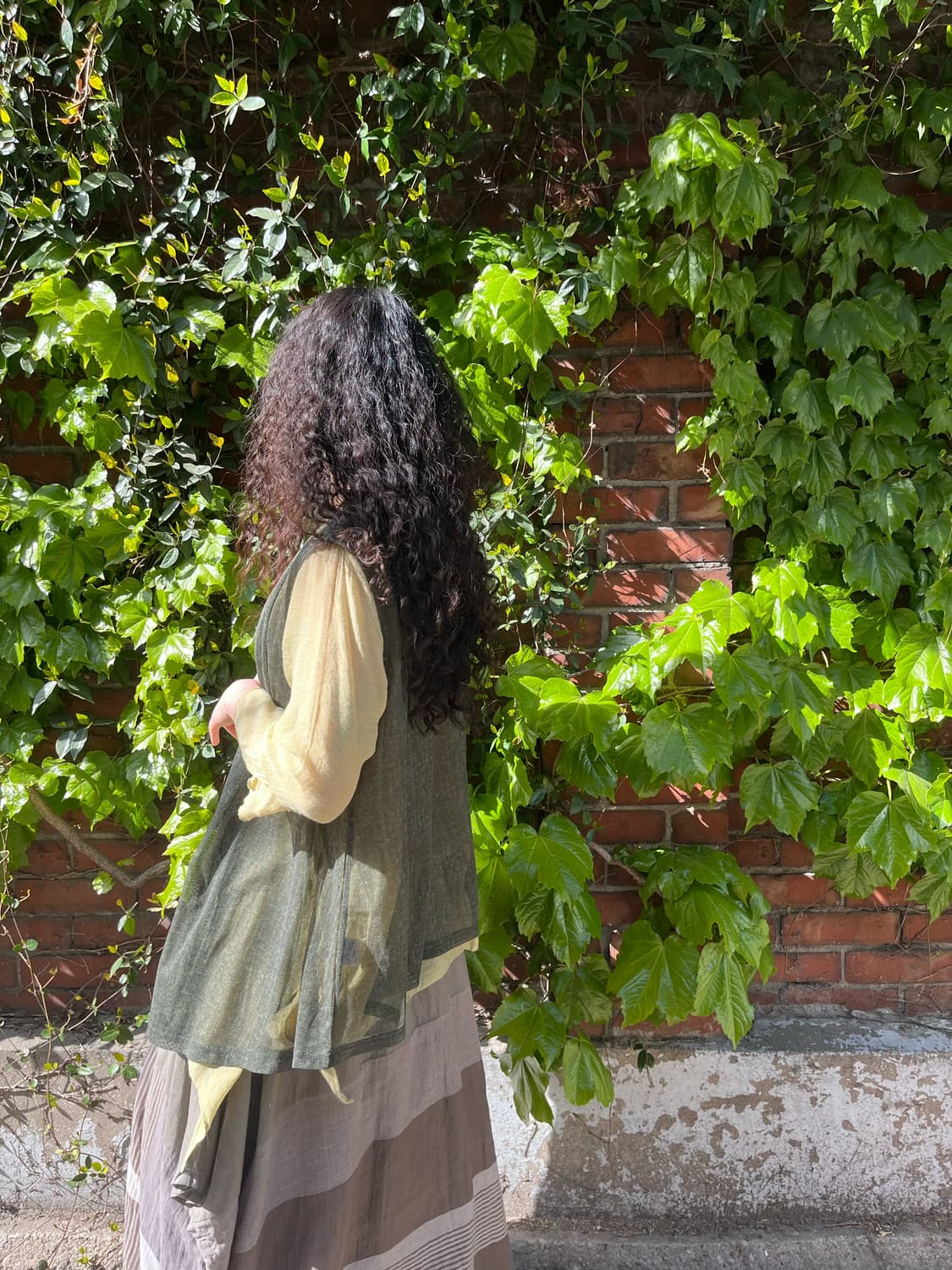 카키 그물 레이어드 베스트 상품이미지4