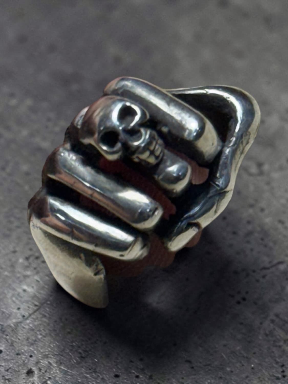 USA 빈티지 메멘토 모리 핸드크래프트 925 실버링 상품이미지3