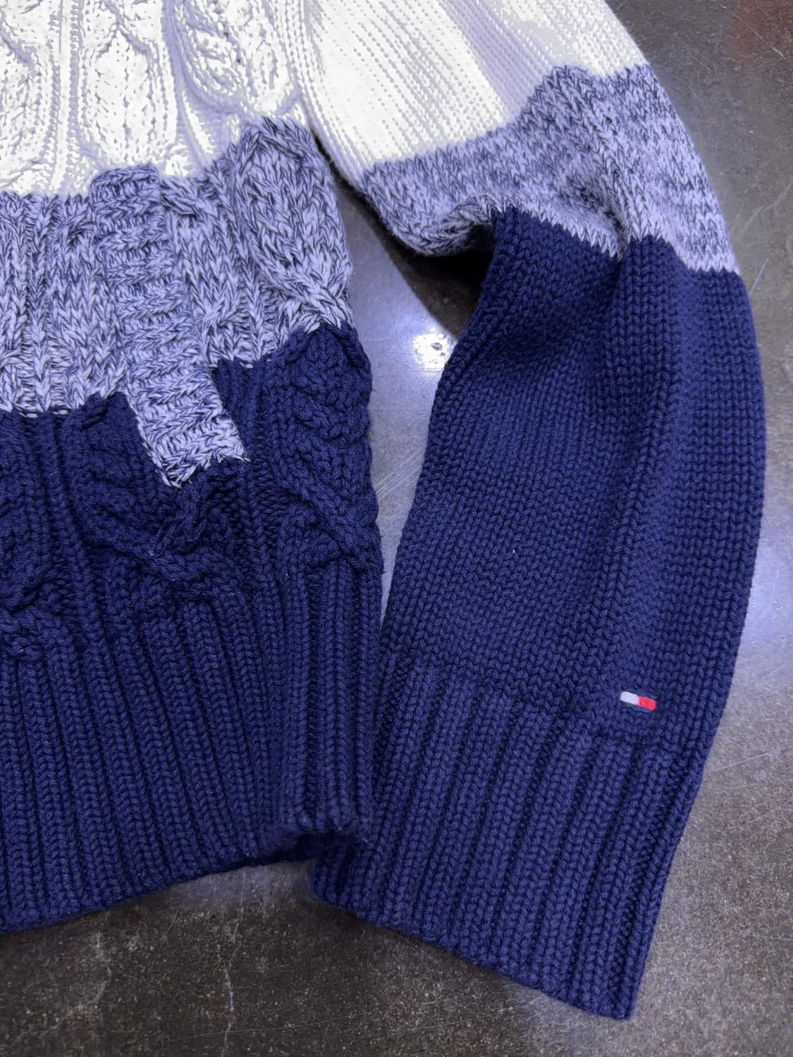 타미힐피거 케이블 배색 숄카라 넥 가디건 스웨터 S 상품이미지6