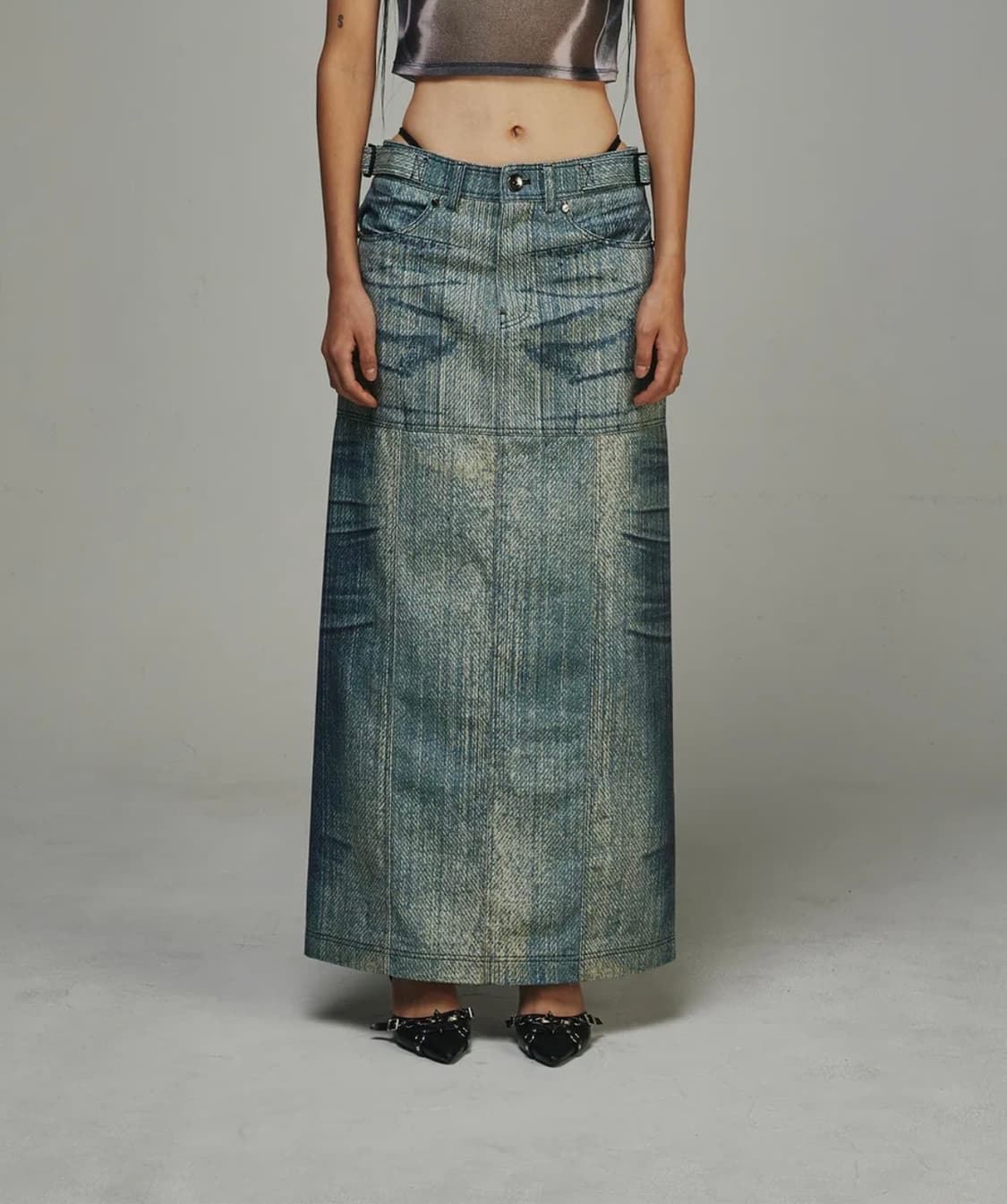 BLR 비엘알 프린트 롱스커트 상품이미지1