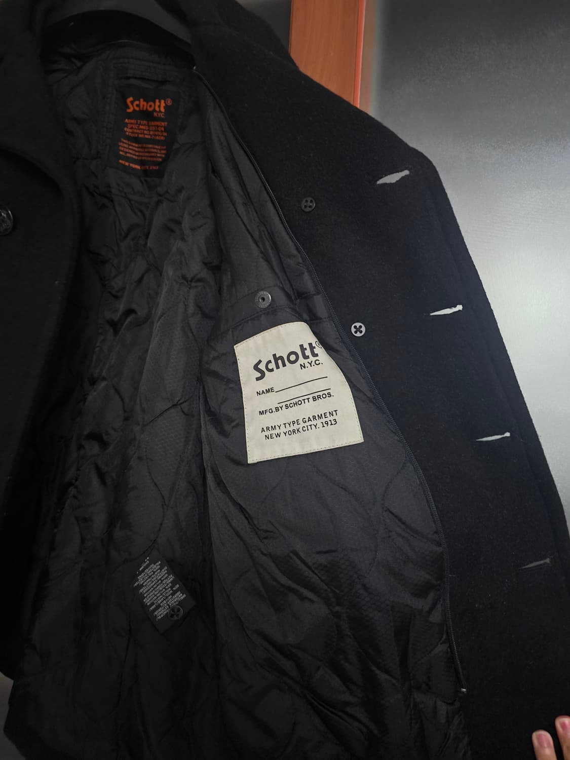 미군 90년대 Schott NYC 빈티지 피코트 (미국사이즈 40~42) 상품이미지7