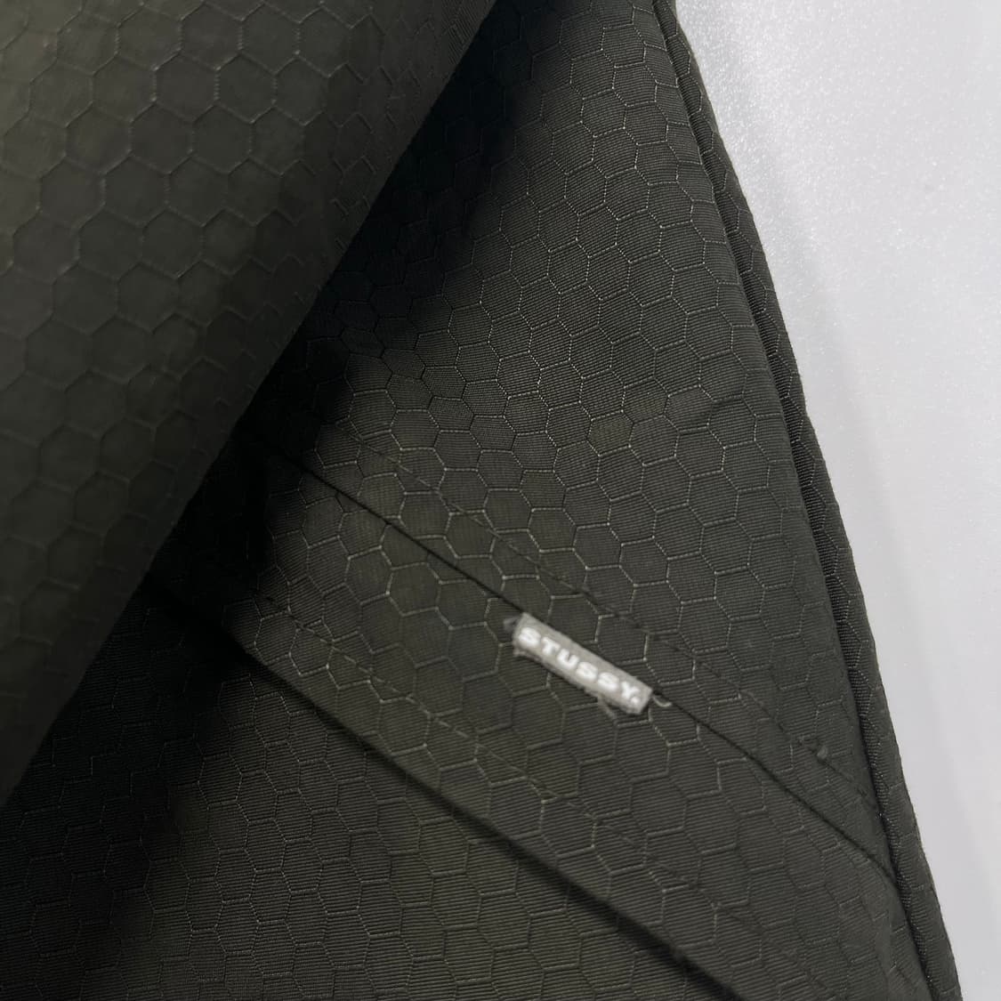 [M] 90s 올드 스투시 2WAY 나일론 후드 자켓 점퍼 바람막이 카키 상품이미지4