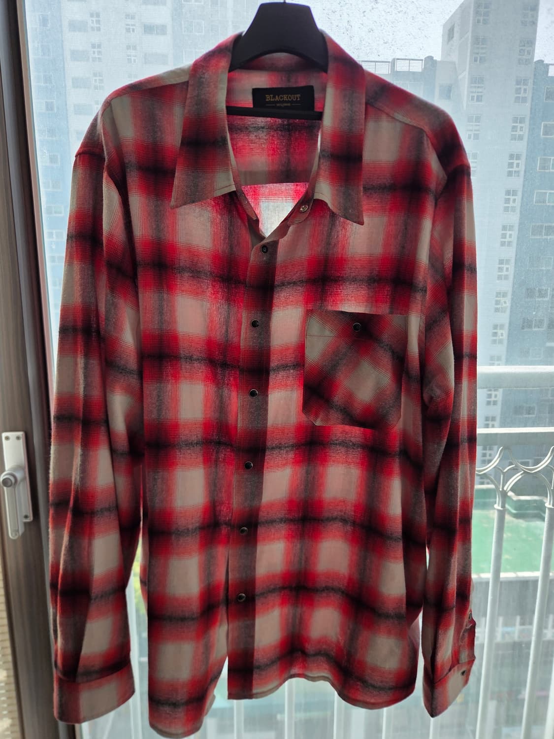블랙아웃 체크셔츠 레드 [L] 상품이미지1