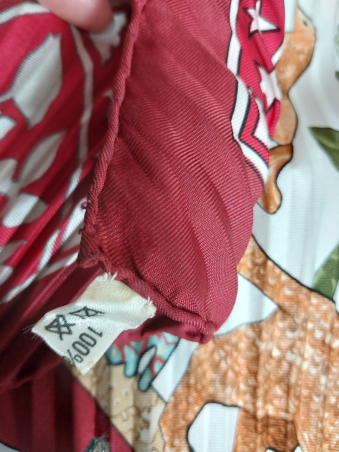 일본구제 에르메스  플리츠 실크스카프 상품이미지6