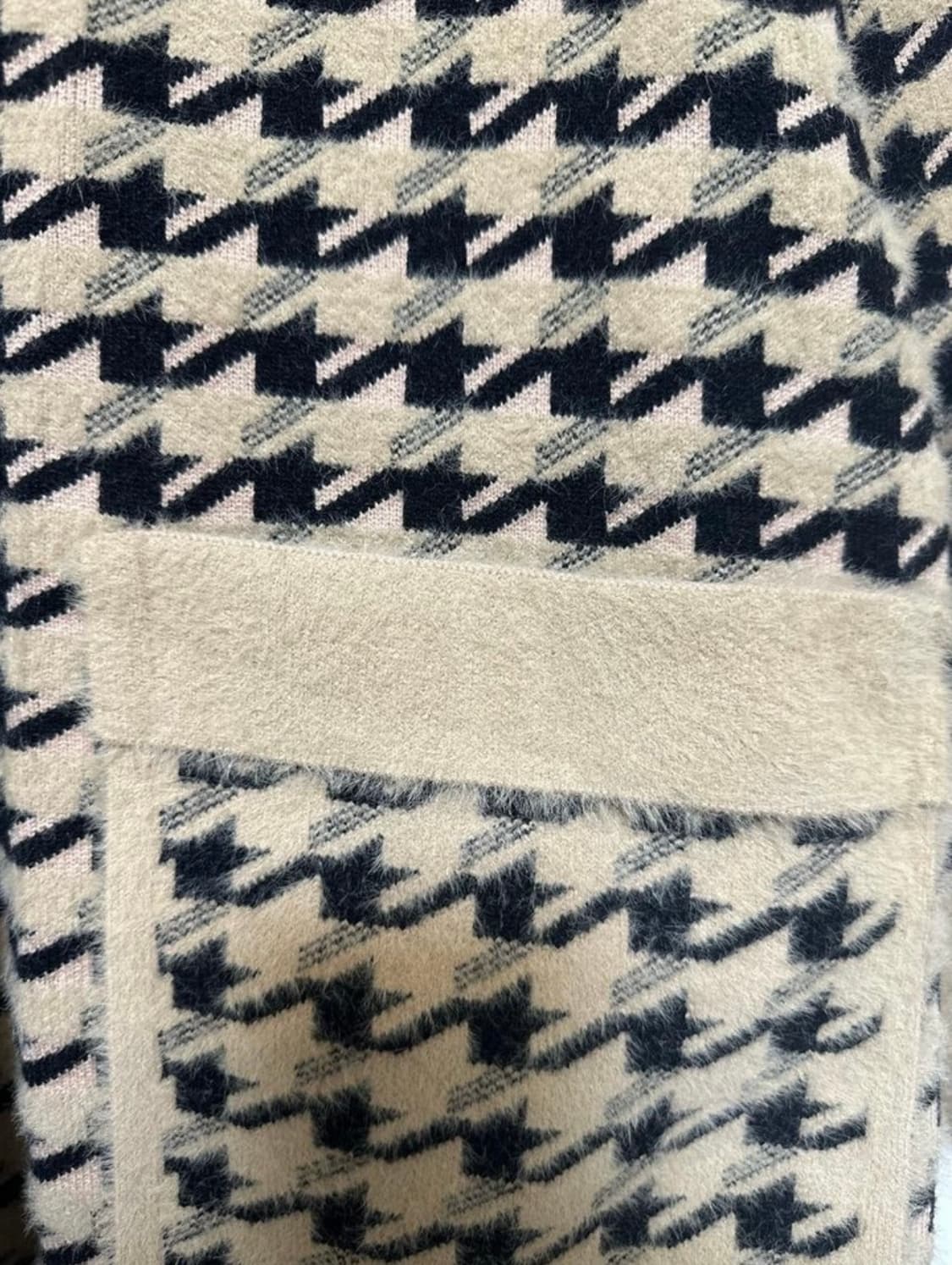 담비소재하운드투스 체크 후드 롱 가디건 상품이미지4