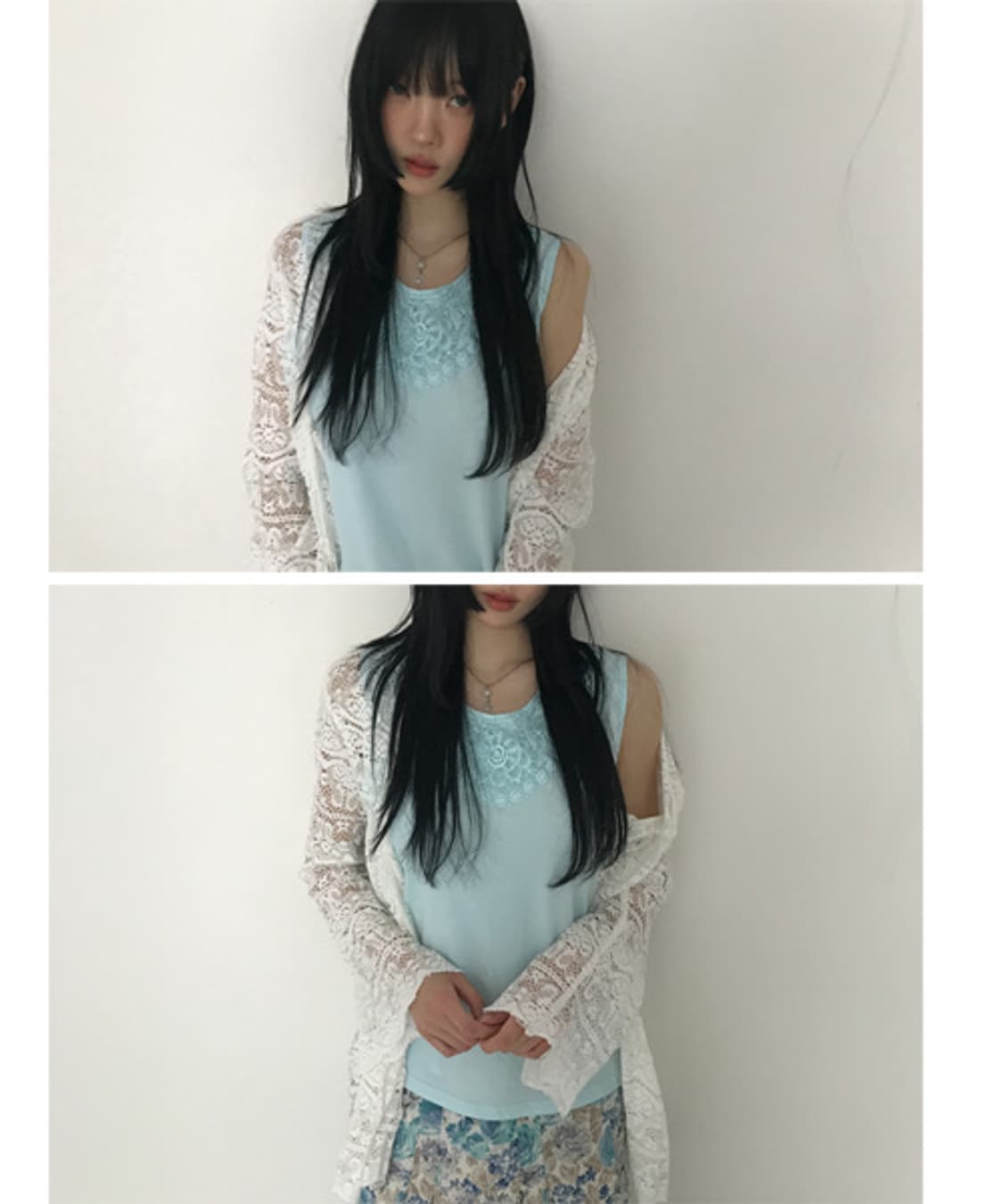 Lace Embroidery Sleeveless Top(Mint) 상품이미지2