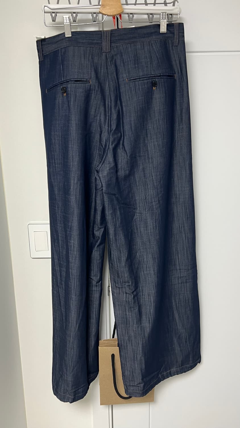 DNSR/디앤에스알 벨티드 드레이프 슬랙스 인디고 상품이미지2